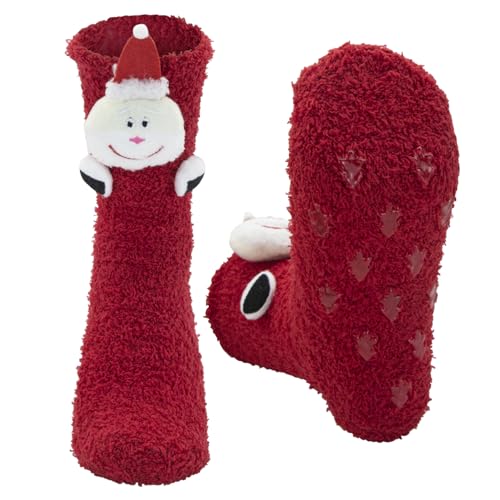 Dohia Women's Fuzzy Slipper Socks - Warm, Soft, Fluffy & Cute - Perfect for Holidays & Sleeping
