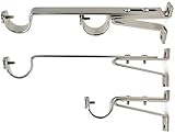 Urbanest Long Double Drapery Curtain Window Rod Bracket Holder, Up to 1.25' Rod - Brushed/Stainless...