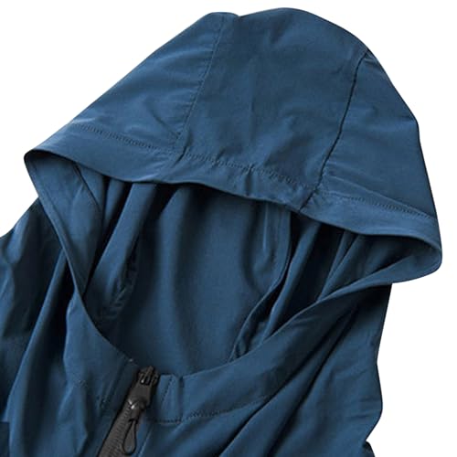 Mens UPF 50+ Hooded Top Lightweight Rash Guard Long Sleeve Shirt Jacket Quick Dry Full Zipper Hoodie Fishing Shirt3