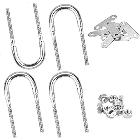 VCRANONR 4 Pcs M5 * 78 U Bolt 78 * 45mm 304 Stainless Steel U-Bolt Set Round Bend U Bolt Tie Down U Bolt with Nuts and Washers for Marine Hardware Automobiles Plumbing and Industrial Applications Cover