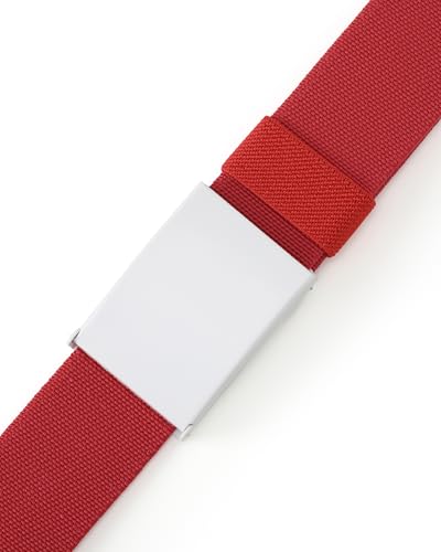 Image of Mile High Life Stretch Canvas Belt for Men, Golf Casual Elastic Web Belt, Top Military Buckle, Adjustable Cut to Fit