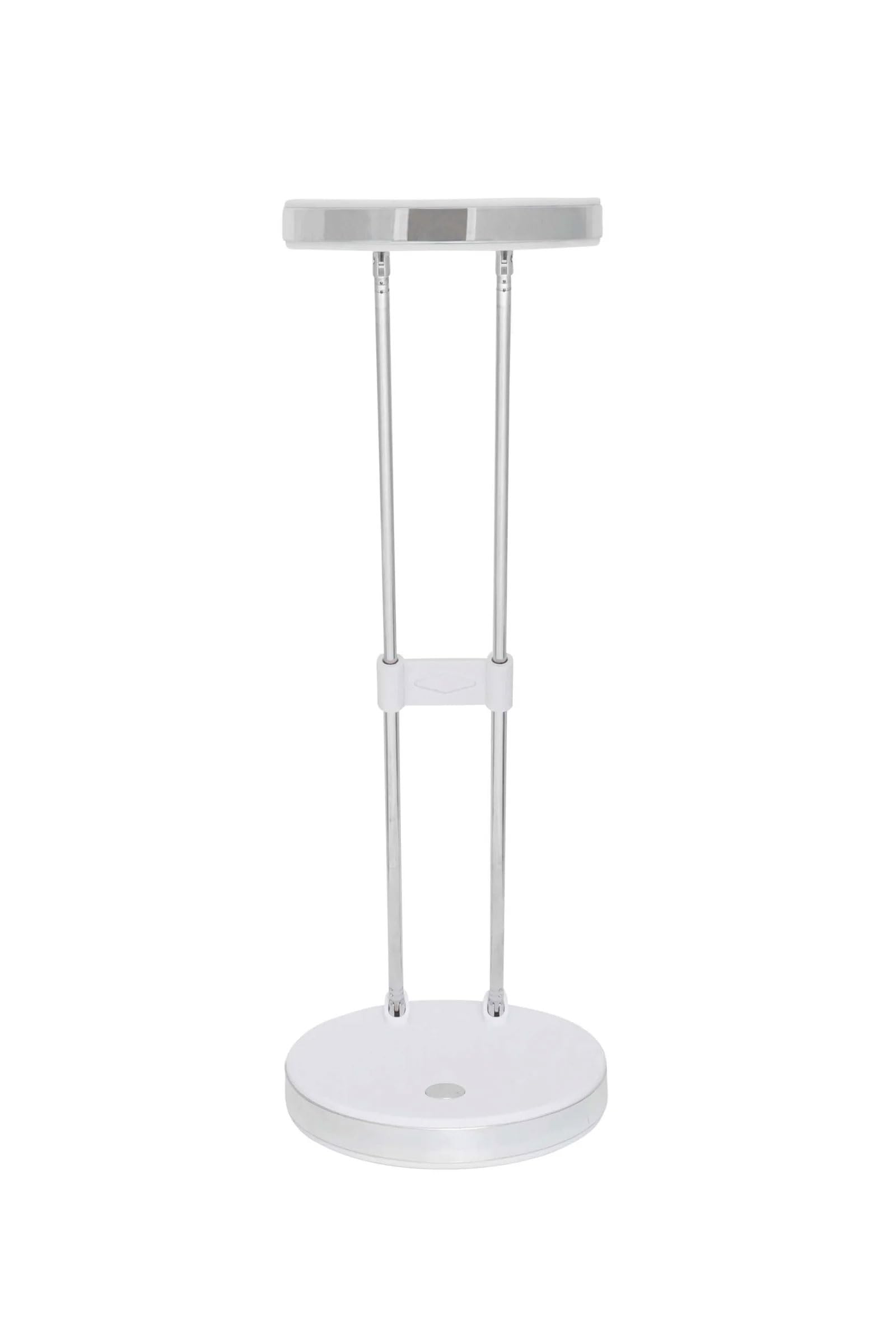 MAUL Puck Luminaire de Table LED 1300 lux bras télescopique en métal hauteur environ 33 cm Blanc