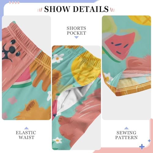 ZZXXB Tropical Pomeranian Fruit Boys Long Pants Soft Trousers Elastic Waist Kids Lounge Bottoms with Pockets S-XL4