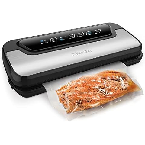 Vacuum Sealer Machine By Mueller | Automatic Vacuum Air Sealing System For Food Preservation w/Starter Kit | Compact Design | Lab Tested | Dry & Moist Food Modes | Led Indicator Lights Cover