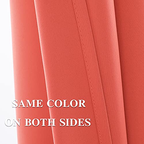 Ygo Blackout Valance Tiers For Small Window - Grommet Top Window Treatment Blackout Tiers Panels Drapes For Bedroom (Coral, 2 Pcs, W29 X L18 1.2 Inches Header) #TOP4