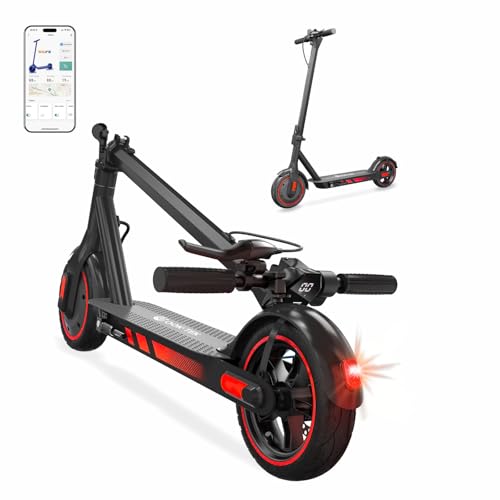 OOKTEK Patinete Electrico Adultos 10', Scooter Eléctrico Potente, Batería 10.5Ah, Frenado Dual, 3 Modos De Elocidad, Autonomía de hasta 25-35km (Rojo)