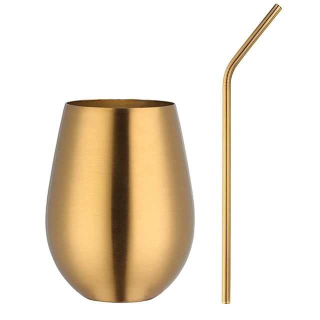DJFKDYHPE 500ml Stainless Steel Beer Wine Cup Rose Gold Beer Tumbler Cocktail Juice Milk Cup Metal Drinking Mug