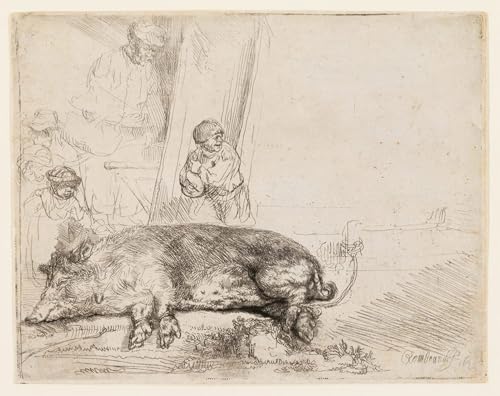 Affiche le cochon de Rembrandt SERENDIPITP, poster graffiti art mural 60x90cm