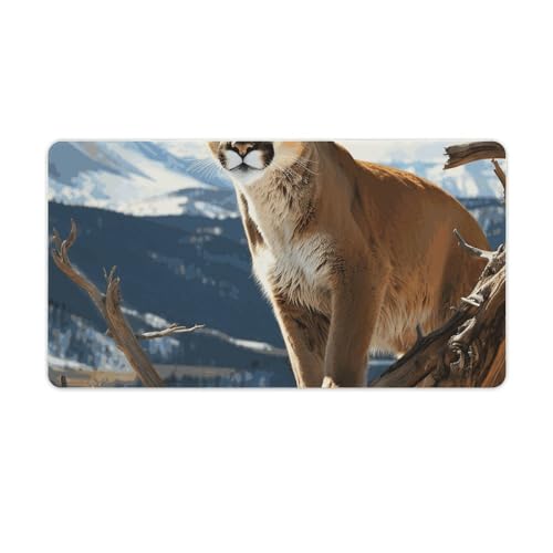 Sous-main de bureau antidérapant Panther Mountain Lion fini les tapis qui glissent