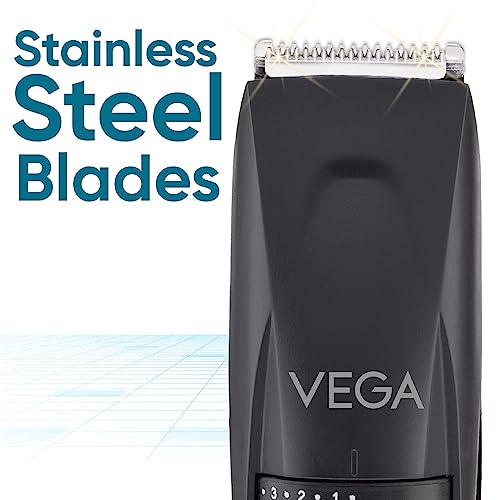 Vega Trimmer for Men with 90 Mins Runtime, Stainless Steel Blades & 40 Length Settings, Black, (Power Lite, VHTH-38) - Image 5