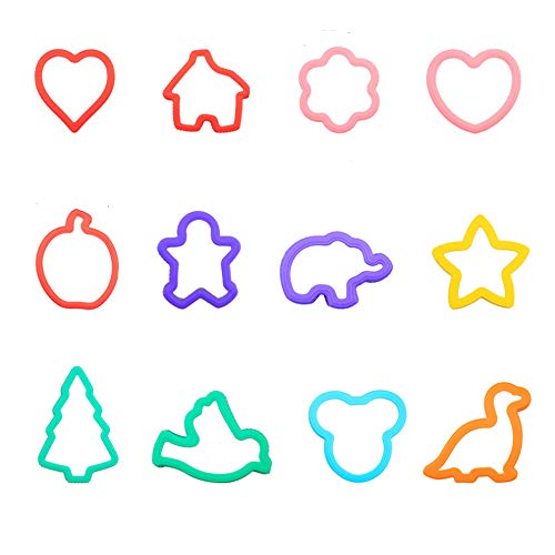 Sandwich Cutter, Caliamary 12 Pieces Cookie Cutters Fun Sandwich Cutters for Kids, Stainless Steel Cookie Vegetable Fruit Biscuit Pastry Cutters Shape Set with Dinosaur, Heart, Star Mold