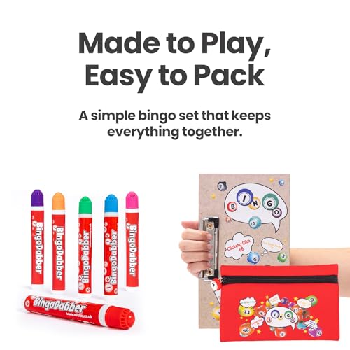 Sac de rangement de bingo evelay avec 6 dabbers de bingo et planche de loto - 3