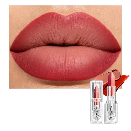 Image of Depuplum Nude Lipstick Matte Red Lipsticks for Women One Stroke Two Tone