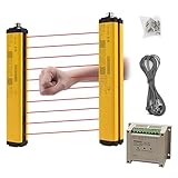 CGOLDENWALL Safety Light Curtains Safety Protection Sensor Light Screen Beam Pitch 40mm, Beams 10, Protection Height 360mm, Total Height 430mm with Controller and Cable