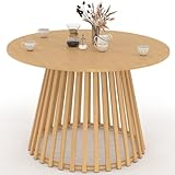 Piètement central en lattes métal effet bois pour un rendu naturel