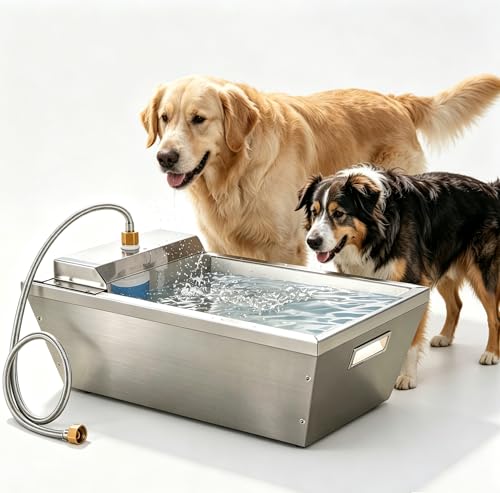 JLUHYANN 4Gal Dog Water Bowl Dispenser Large Breed Outdoor Automatic Livestock Water Trough Livestock Waterer for Large Dogs Goat Sheep Cow Horse