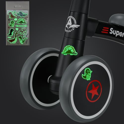 antiai Baby Balance Bike Toys for 1 Year Old boy,Toddler Bike Ride on Toys for 12-36 Month,1st Birthday Gift for Boy Girls,4 Wheels,Adjustable Seat,Black (Dark Black) - Image 6