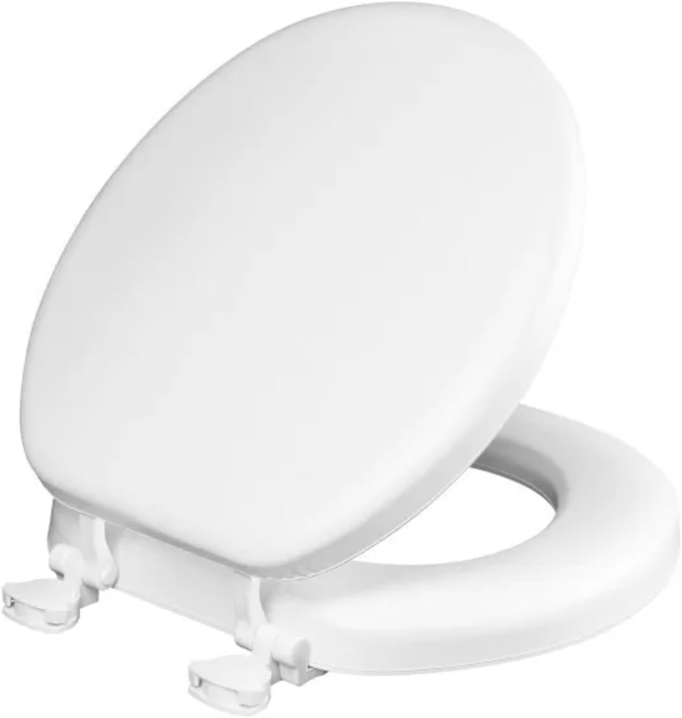 Bemis 15EC 000 Cushioned Toilet Seat, Round, Easy-Clean & Change Hinge, STA-TITE Fasteners, White - Quantity 4