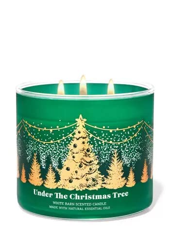 Bath & Body Works, White Barn 3-Wick Candle w/Essential Oils - 14.5 oz - 2021 Christmas Scents! (Under The Christmas Tree)
