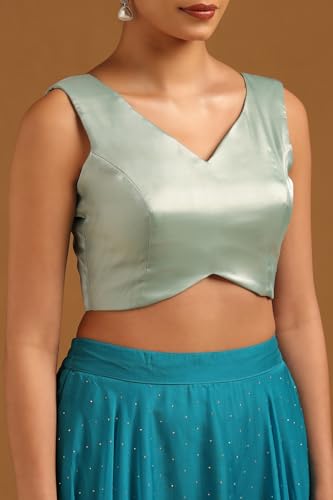 Image of Soch Womens V-Neck Tissue Princess Line Padded Sleeveless Blouse