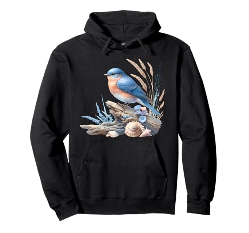 流木沿岸の自然風景にブルーバード パーカー