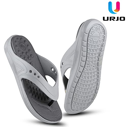 Image of URJO FOAM Men's Slippers /FlipFlops Lightweight Super Flexible Arch Support Durable Anti Skid & Stylish Dailywear Slippers /FlipFlops for Men
