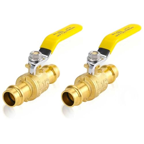 SECKWHALE 1-2 Press X Press Pro Brass Ball Valve with EPDM, 1-4 Turn Full Port Shut Off Stop Ball Valve, For Copper Tubing Connection (Pack-2)