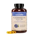 NatureWise Flaxseed Oil 3000 mg, Fish Free Omega 3 with 1500 mg ALA, Dietary Supplement for Immune Health Support - Organic, Cold Pressed, Non-GMO - 120 Softgels[40-Day Supply]