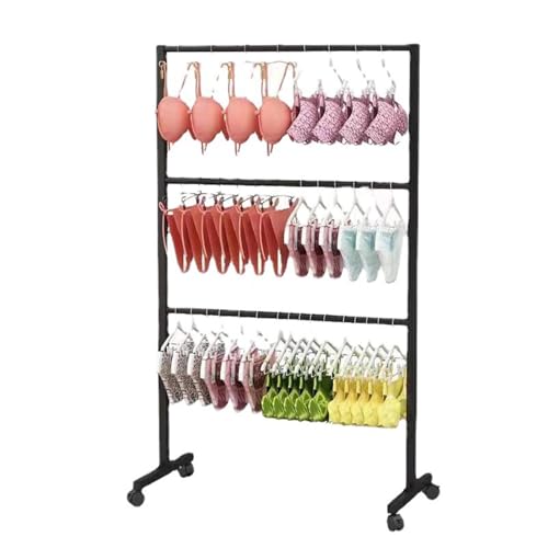 Présentoir à sous-vêtements et maillots sur roulettes pour magasin