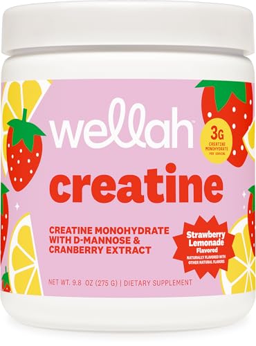 Wellah Creatine for Women - Creatine Monohydrate with Dandelion & Cranberry Extract (50 Servings,...