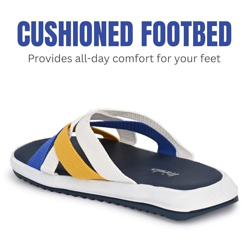 Image of Hirolas Men's Strappy Flip-Flop Slider Slippers