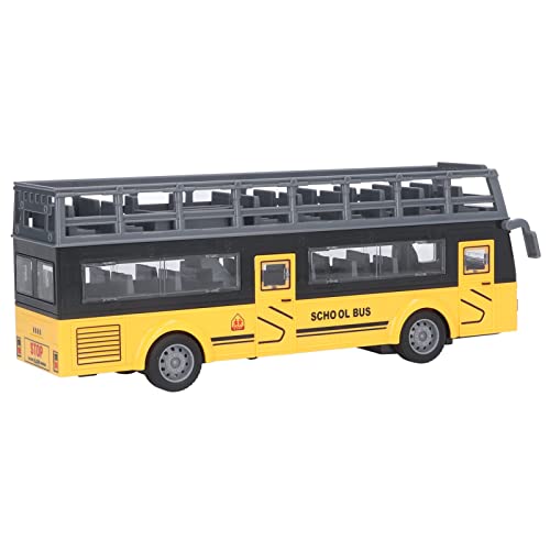 Srliya Fernbedienungsbus RC-Doppeldeckerbus Fernbedienungsbus RC-Bus Elektronische 4 Kanäle öffnende Türen Beschleunigungsfunktion RC-Doppeldeckerbus (QH204 7 Schulbus)