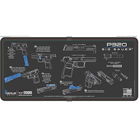 EDOG Cerus Sig P320 Cerus Gear Instructional Step by Step Heavy Duty Cleaning 12x27 Padded Gun- Work Surface Protector Mat Solvent & Oil Resistant Cover