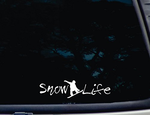 Snow Life w Snowboarder Image - 8' x 2' die Cut Vinyl Decal for Windows, Cars,...