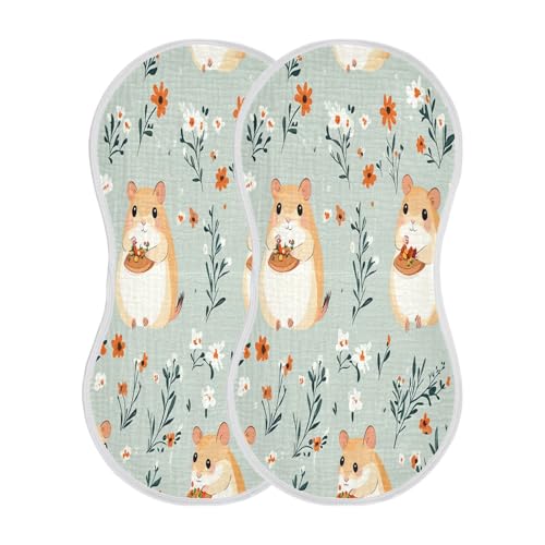 Doodle Cute Hamster Burp Cloths Unisex Cotton Burp Cloths Absorbent and Non-Seeping Suitable for Babies, Toddlers, Newborns2