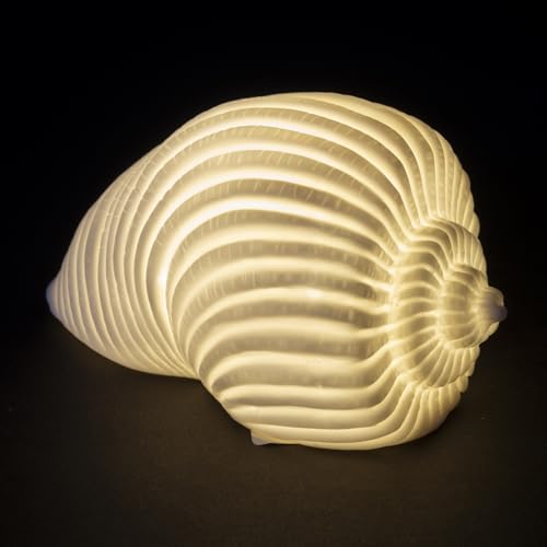 Villa d'Este Home Tivoli 1996 Dekorative LED Muschel aus Keramik 12 x 8,2 x 6,4 cm, Ocean