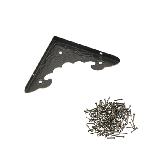 Image of Geesatis Corner Hardware 2.2 inch X 1.6 inch,Bronze Decorative Corner Protector | Decorative Edge Safety Guard Cabinet Furniture Corner Protectors,Corner Protectors for Box Table Desk, with Screws,30 Pack