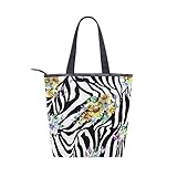 Fabriqué en toile durable. BKEOY Grand sac à main à bandoulière aquarelle Motif tournesols et zèbre