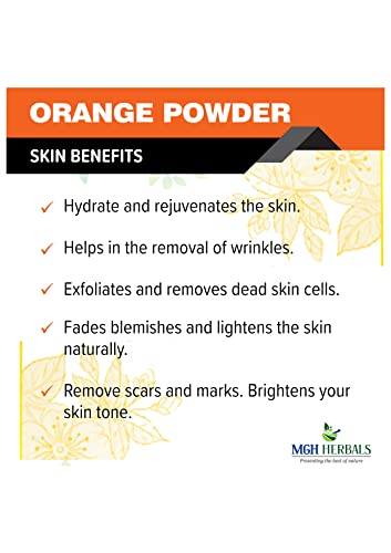 Image of MGH Herbals Orange Peel Powder For Skin And Face (100 Grams) | 100% Natural, Preservative-Free, No Chemcial