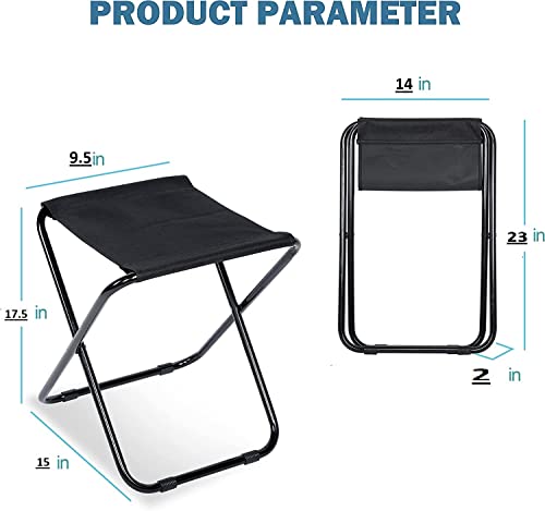 Image of MH Classic Camp Chair, Foldable Stool-Light weight Metal Material 17.5 Height Practical Foldable Stool Design Fishing Picnic Camping BBQ Beach Bath Hunting hiking, climbing a mountain Travel (Red)