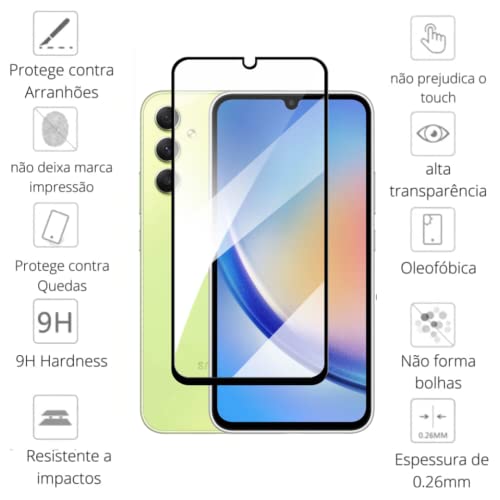 Capa Capinha Anti Impacto + Película de Vidro Temperado 3D Compatível Com Samsung Galaxy A54 5G - (H