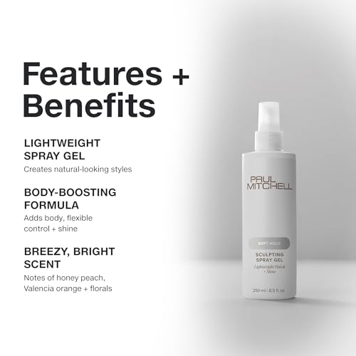 Paul Mitchell Soft Sculpting Spray Gel, Natural Hold, Soft Finish, For All Hair Types, 8.5 fl. oz. - Thumbnail 3