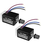 Tnuocke 2pcs 12V/24V DC Motor Speed Controller Universal,Knob Screw Electronic Stepless Speed Reg...