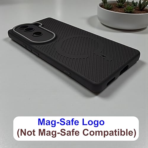 Image of SBMS Back Cover for iQOO Z9s 5G / Vivo V40e 5G Soft Matte Silicone Cover with Slim Fit | Mag-Safe Logo (Not Mag-Safe Compatible) | Shockproof | Camera Protection Bumper Case for Vivo V40e (Black)