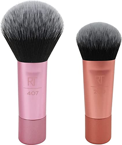 image for REAL TECHNIQUES Mini Brush Foundation and Blush Duo, Travel Size, For 