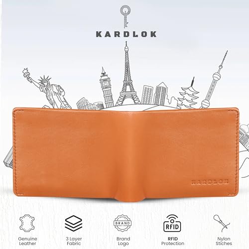 RFID Protected Leather Bifold Wallet for Men, Tan Brown, Multiple Card Slots, Slim Design with Cash Compartment4