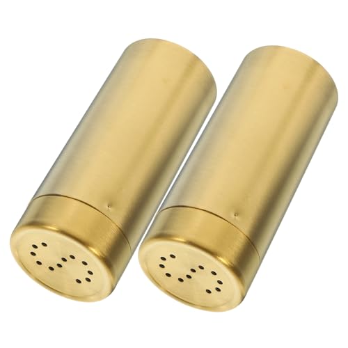 Cabilock 2Pcs Stainless Steel Shakers Modern Kitchen Seasoning Jars Condiment Bottles for Table and Cooking and Stylish Design