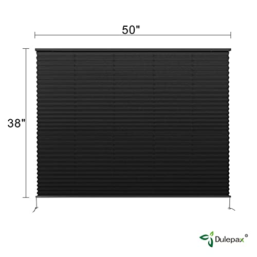 Image of Dulepax RV Blinds,RV Pleated Shades,RV Blinds Pleated Shades, 50 inch W x 38 inch L Black RV Window Shades,Camper Blinds,RV Window Blinds for RV Camper Travel Trailers Motorhome's Window