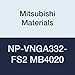 Mitsubishi Materials NP-VNGA332-FS2 MB4020 CBN VN Type Petit Tip Negative Turning Insert with Hole, General Cutting Rhombic 35?, Grade MB4020, FS Honing/No Wiper, 2 Tip, 0.031" Corner Radius
