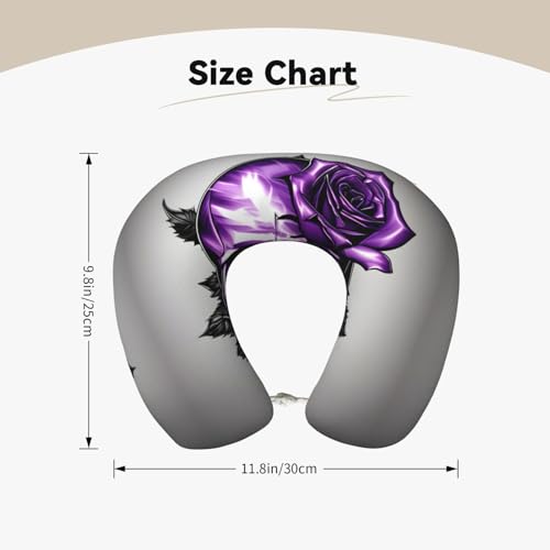 Almohada cervical con diseño de rosa y calavera negra miniatura 4